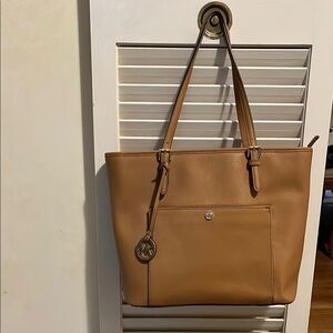 MICHAEL Michael Kors Tan Tote/Tech Bag Lots of Compartments
